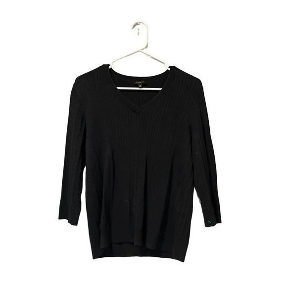 Talbots V Neck Cable Neck Sweater Size Medium - Picture 1 of 3